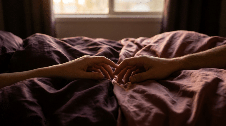 Désir inégal en couple : deux mains qui se rapprochent dans une lumière chaude