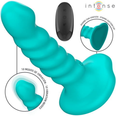Intense - buffy vibrateur taille S design spirale 10 vibrations télécommande bleue