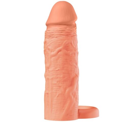 Hidden desire - manchon d'extension en silicone liquide inferno avec anneau 18 CM Ø 4,5 CM - teinte couleur de peau