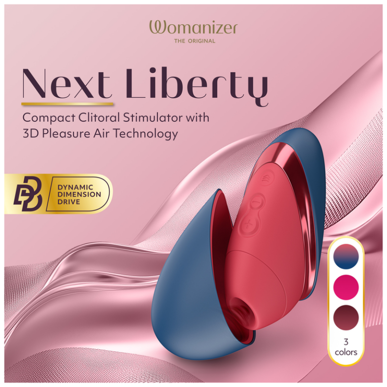 Womanizer - next liberty 3D pleasure AIR stimulateur clitorial bleu/rouge, vue 4