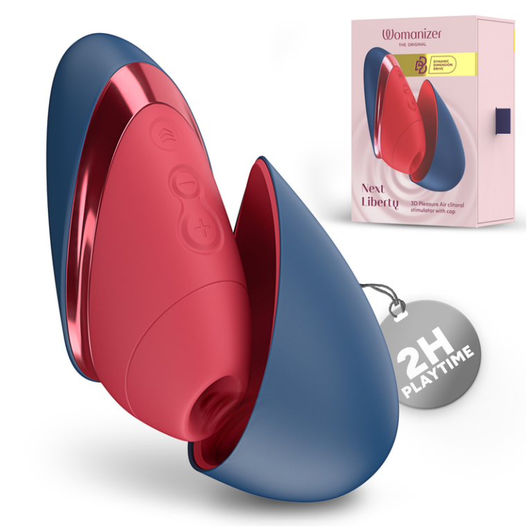 Womanizer - next liberty 3D pleasure AIR stimulateur clitorial bleu/rouge