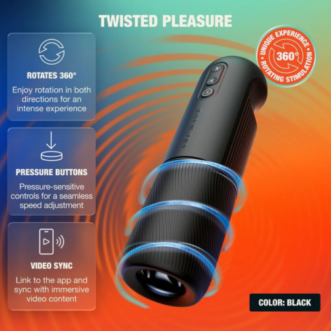 Arcwave - orbit masturbateur masculin rotatif à 360° avec contrôle par application noir, vue 6