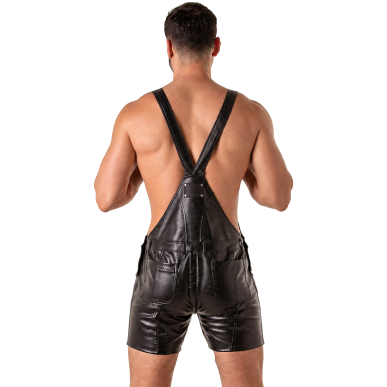 Locker gear - punch hole leatherette salopette courte noir M, vue 4