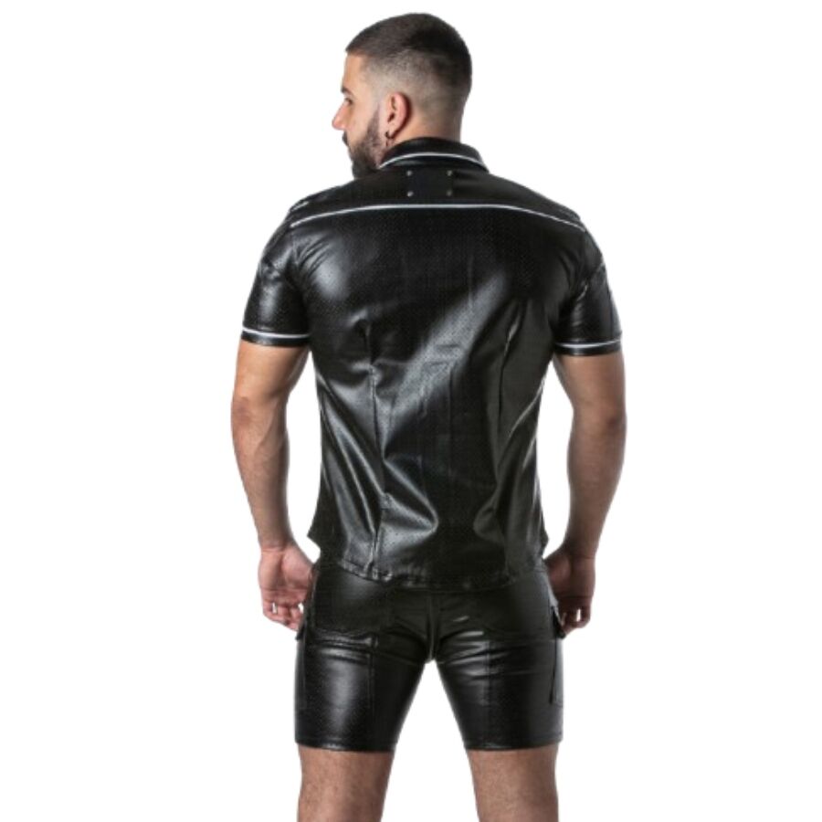 Locker gear - punch hole leatherette chemise blanc XL, vue 2