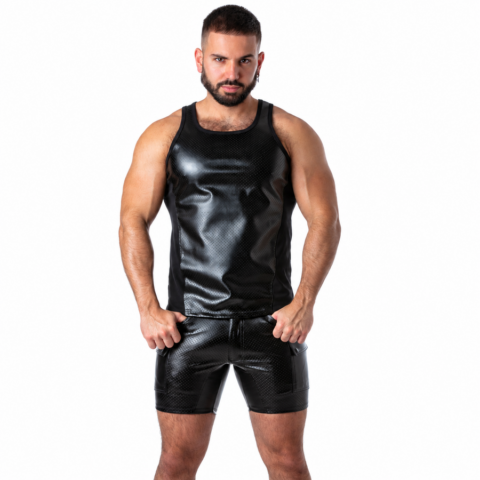 Locker gear - punch hole leatherette débardeur noir L