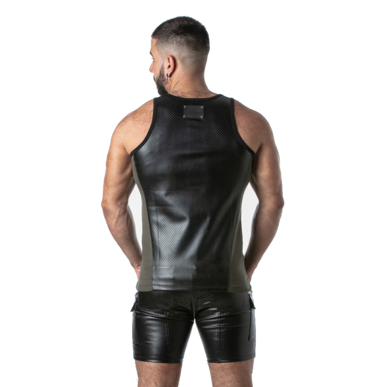 Locker gear - punch hole leatherette débardeur kaki M, vue 3