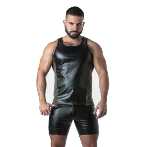 Locker gear - punch hole leatherette débardeur kaki M